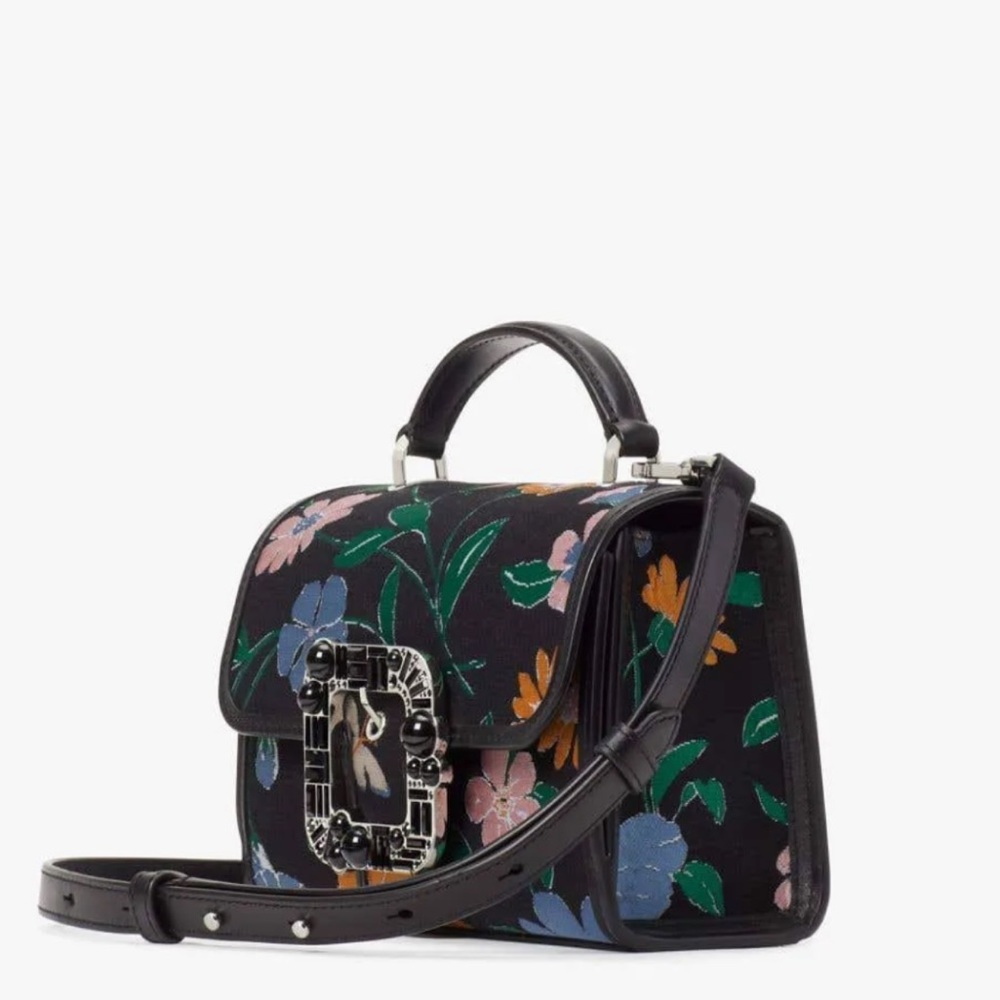 Kate Spade Lovitt Buckled Floral Jacquard Small Top Handle Crossbody

black mult - Picture 3 of 16